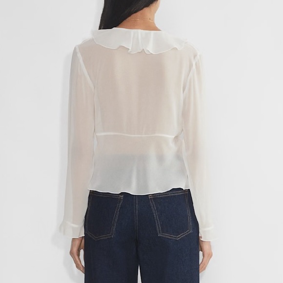 Wilfred x Aritzia “Frenchy” White Ruffle Blouse - Picture 7 of 10